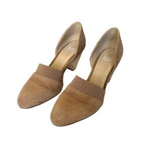 Eileen Fisher Bailey D’Orsay Suede Pumps Heels Shoe Tan Beige Women’s Size 8